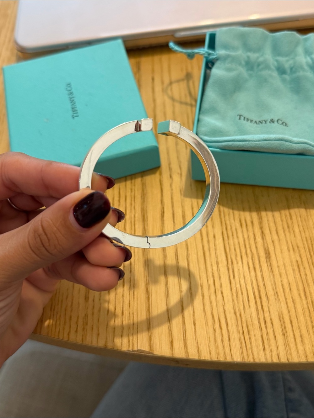 Tiffany T Square Bracelet Sterling Silver (Size Small) Authentic - Picture 2 of 15